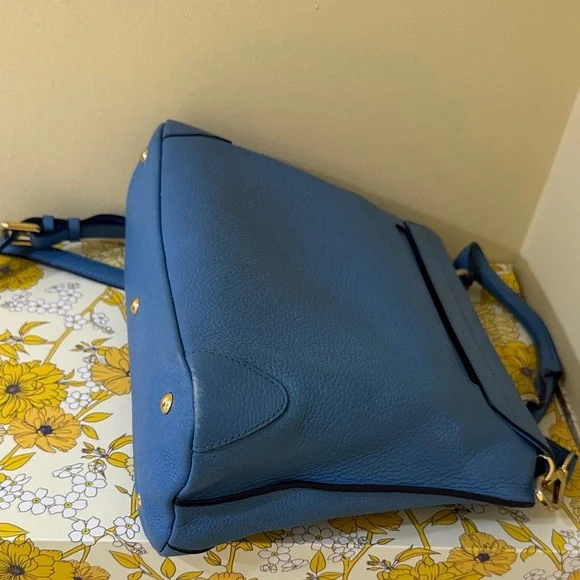 MCM Sky Blue Leather Authentic MCM Shoulder Bag MCM Crossbody MCM Handbag - Picture 5 of 16